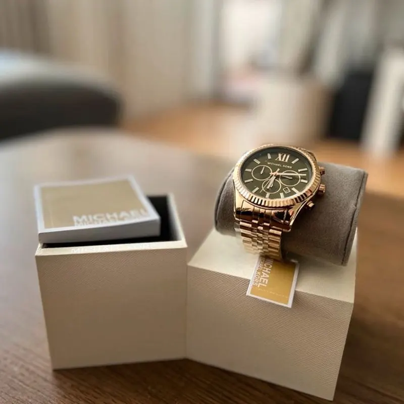 Michael Kors Lexington Gold-tone Black Dial Men's Watch- MK8286